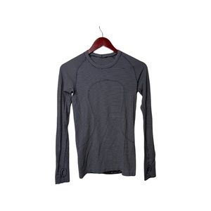 Lululemon Swiftly black and white stripe long sleeve top sz 6